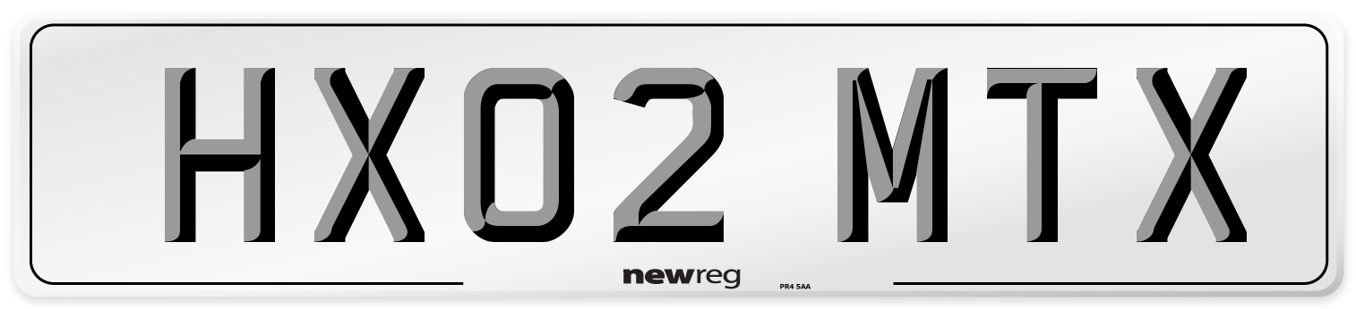 HX02 MTX Number Plate from New Reg